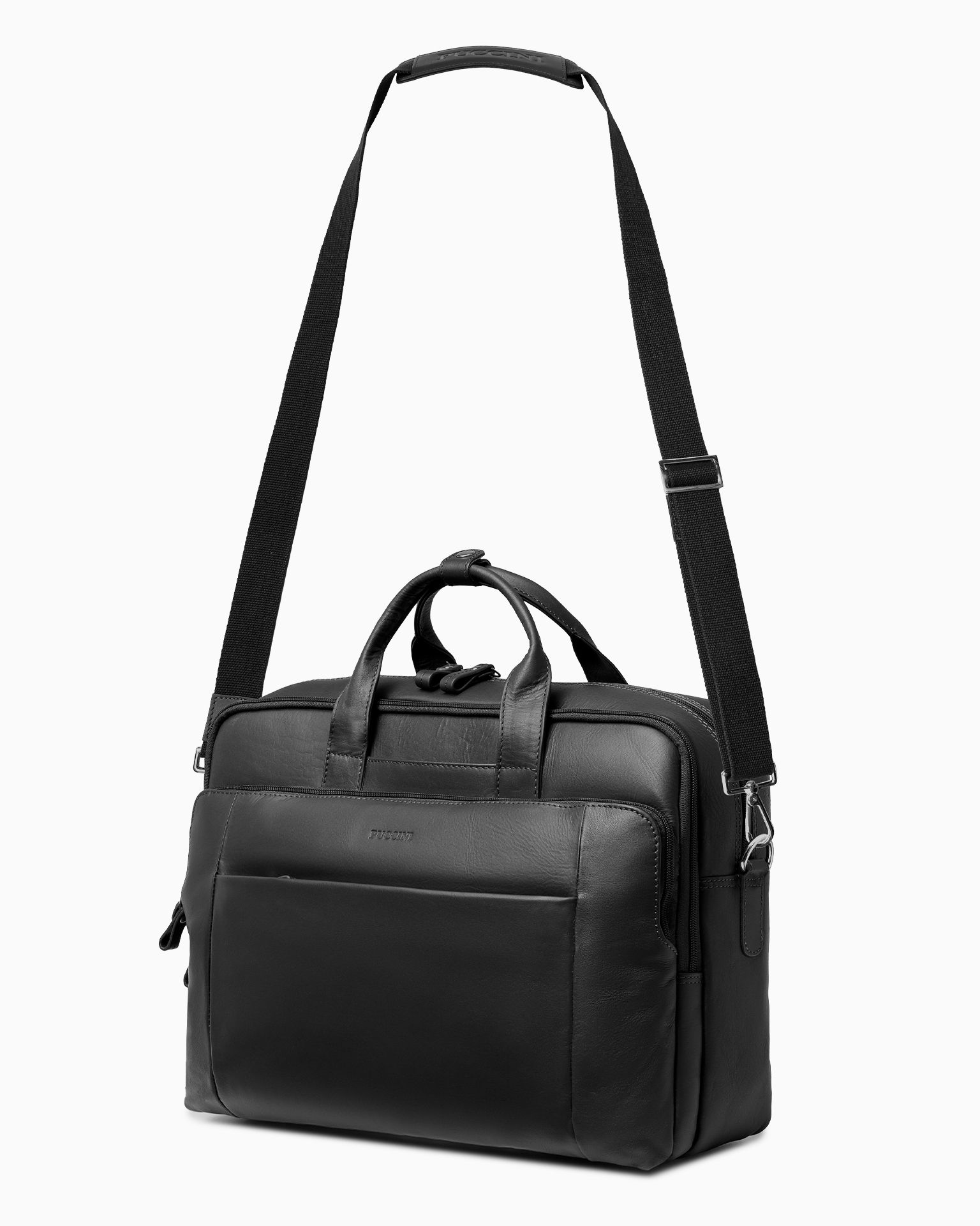 Skórzana torba na laptopa 15,6 cala dwukomorowa - Sklep Puccini