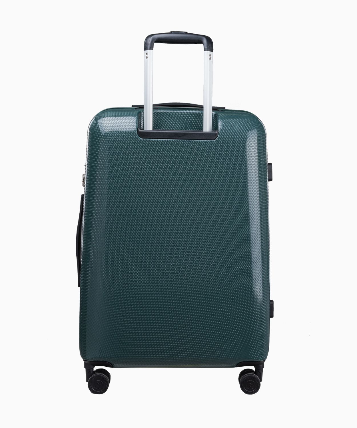 Średnia zielona walizka z policarbonu