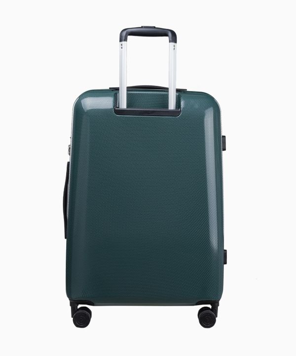 Średnia zielona walizka z policarbonu