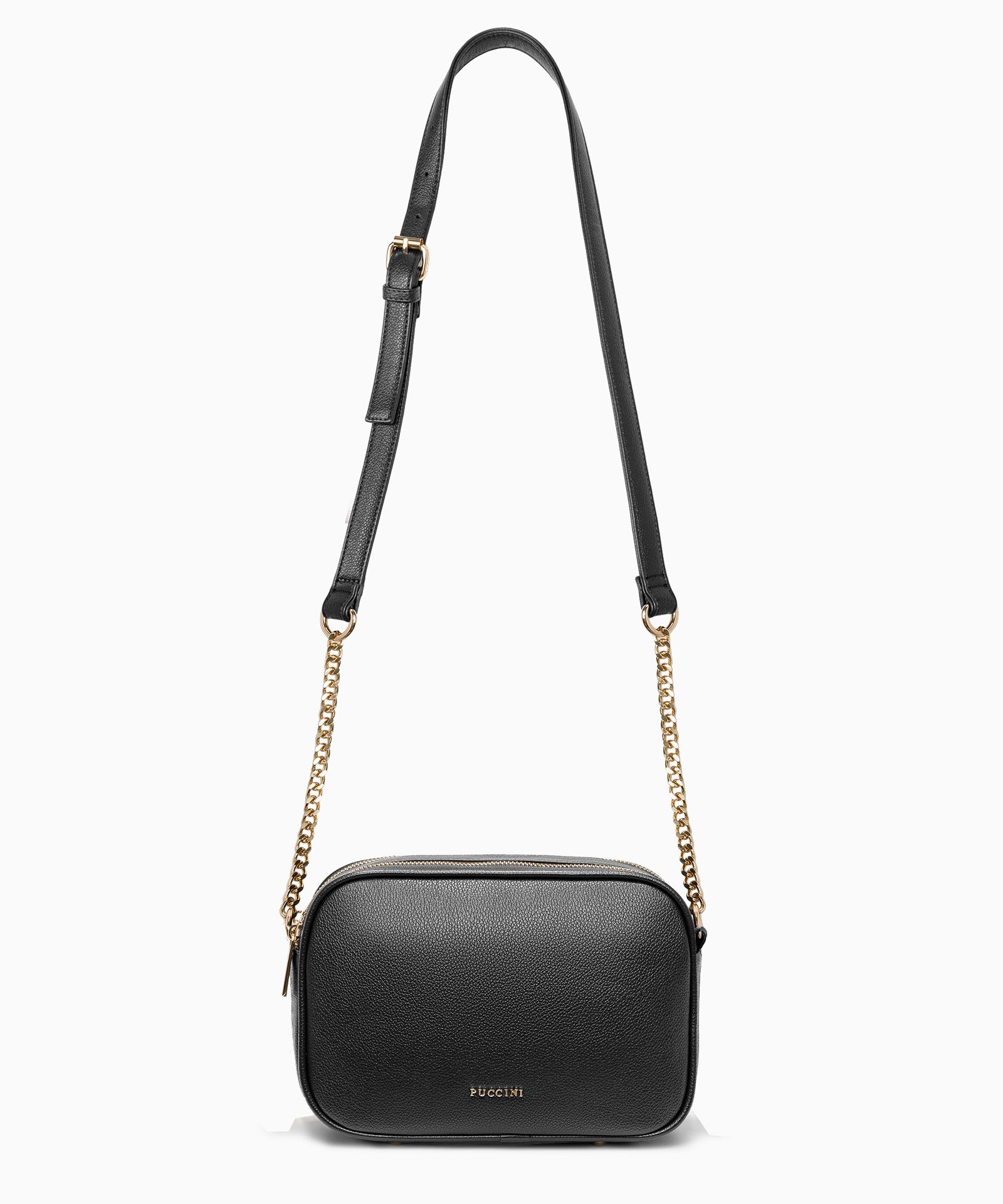 Torebka crossbody prostokątna z paskiem i łańcuszkiem