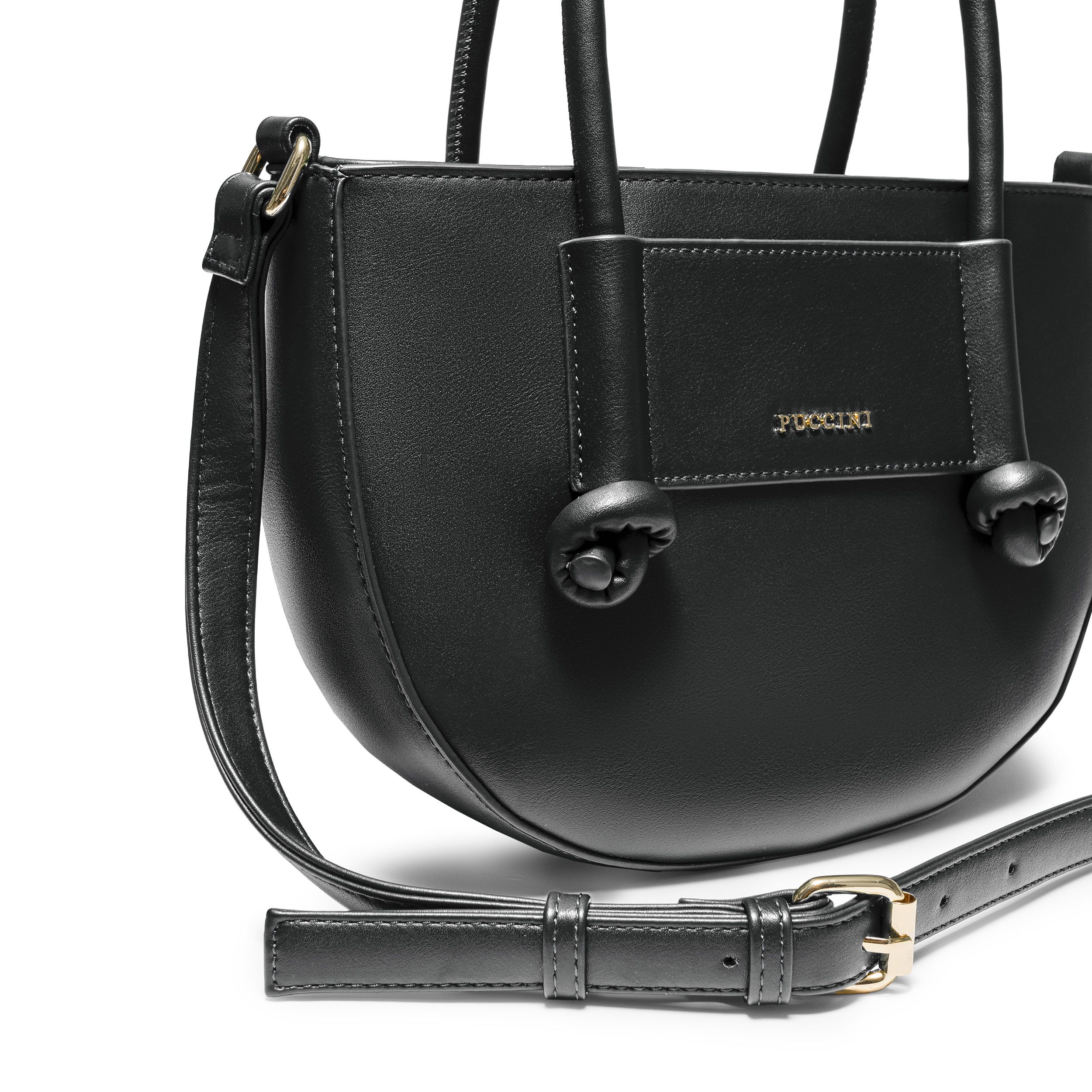 【超レア】OFFICINE PANERAI ブラックバックパック Torebka damska mała crossbody z uchwytami ze skóry ekologicznej