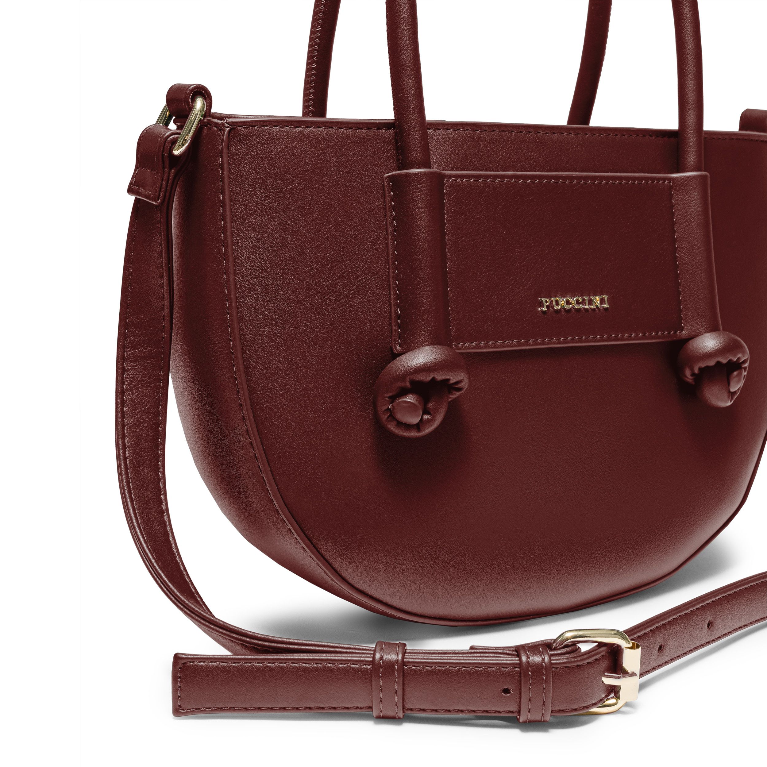 バッグ maron Torebka damska mała crossbody z uchwytami ze skóry ekologicznej