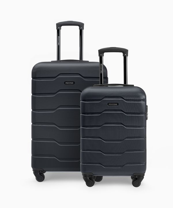 Zestaw średnia walizka + walizka kabinowa czarny