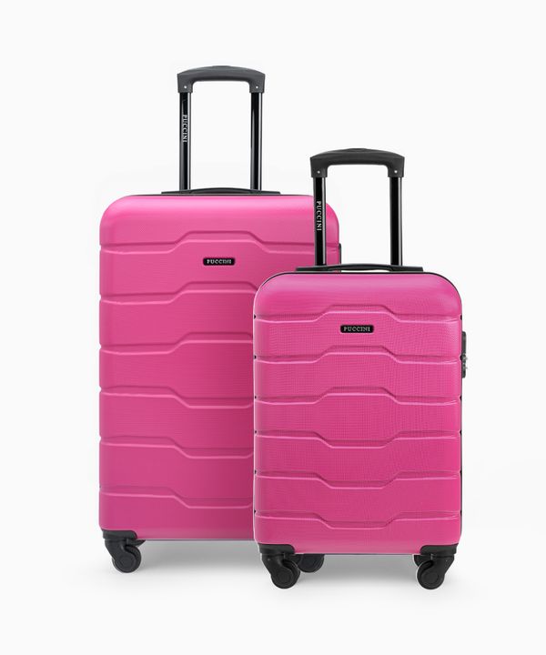 Zestaw średnia walizka + walizka kabinowa różowy