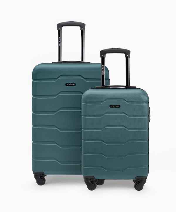 Zestaw średnia walizka + walizka kabinowa zielony