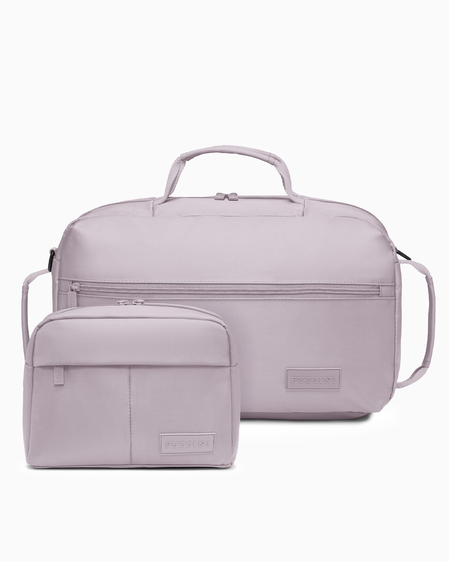 Zestaw torba podróżna + kosmetyczka różowy