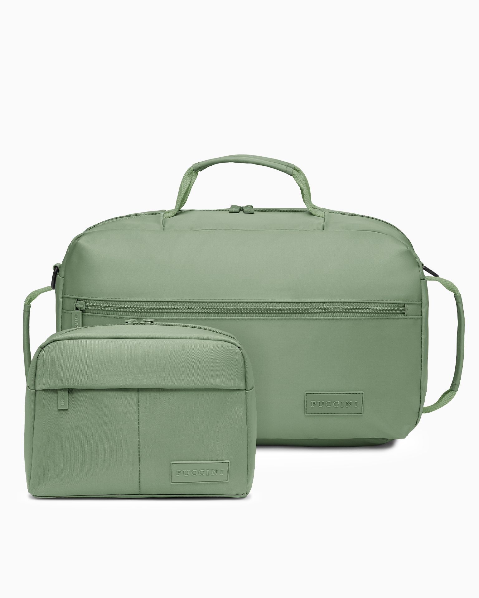 Zestaw torba podróżna + kosmetyczka zielony