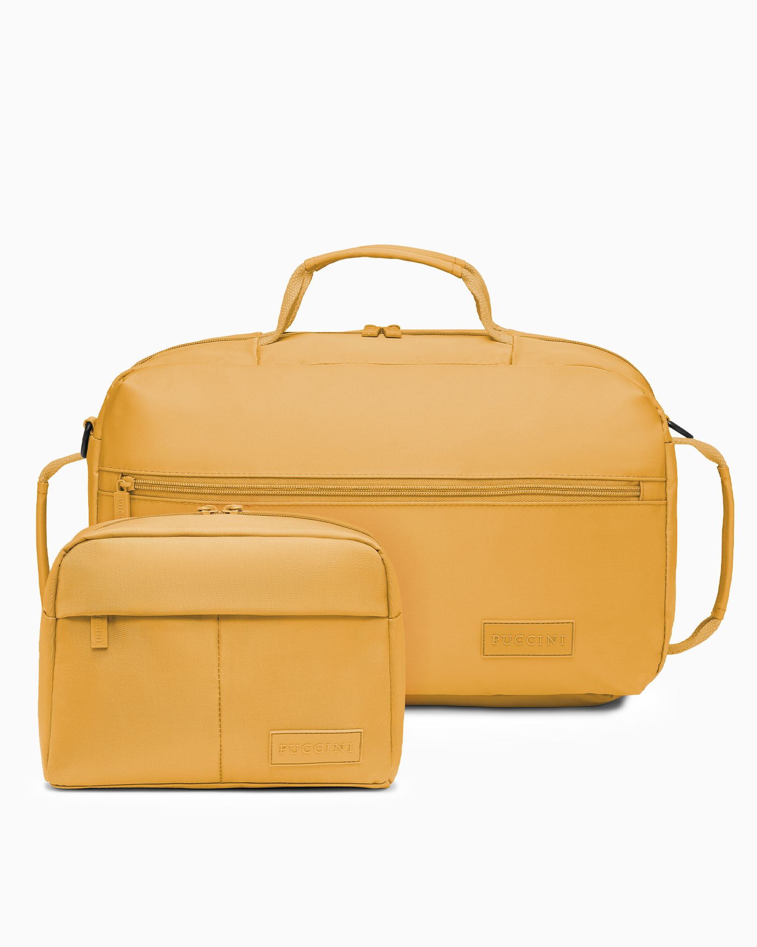 Zestaw torba podróżna + kosmetyczka żółty