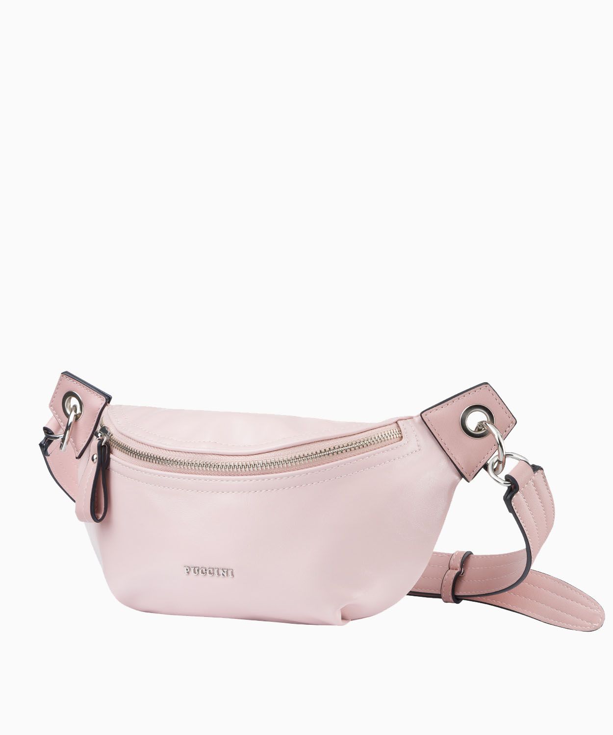 Różowa nerka damska z gładkiej skóry ekologicznej