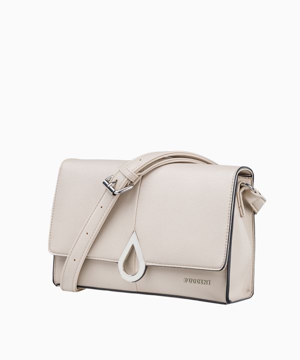 Elegancka beżowa listonoszka na regulowanym pasku