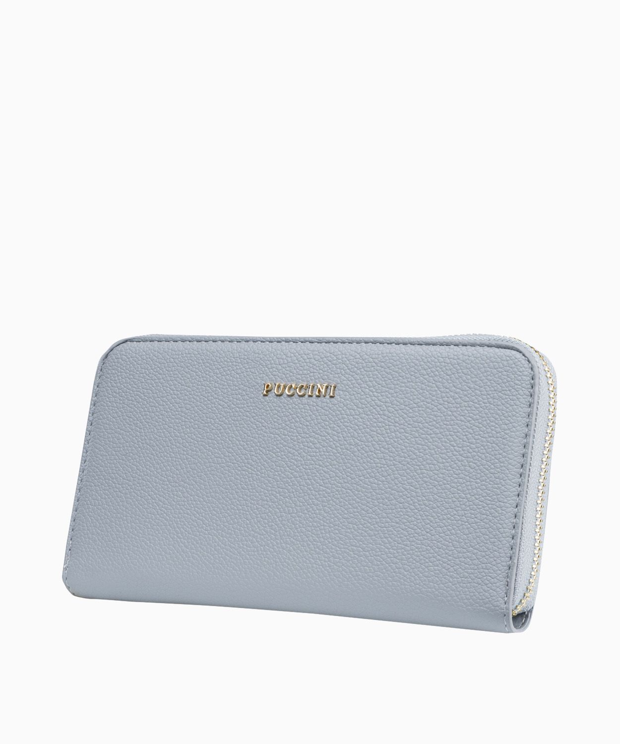 Szary portfel damski z miejscem na telefon