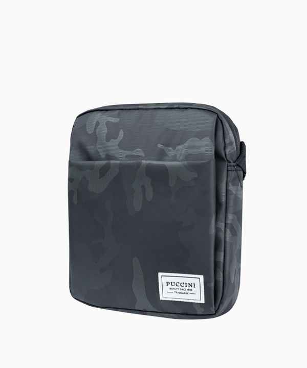 Antracytowa torba męska we wzór camo