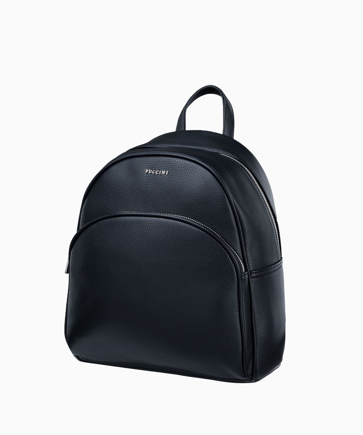 Czarny klasyczny plecak damski z groszkowej skóry ekologicznej