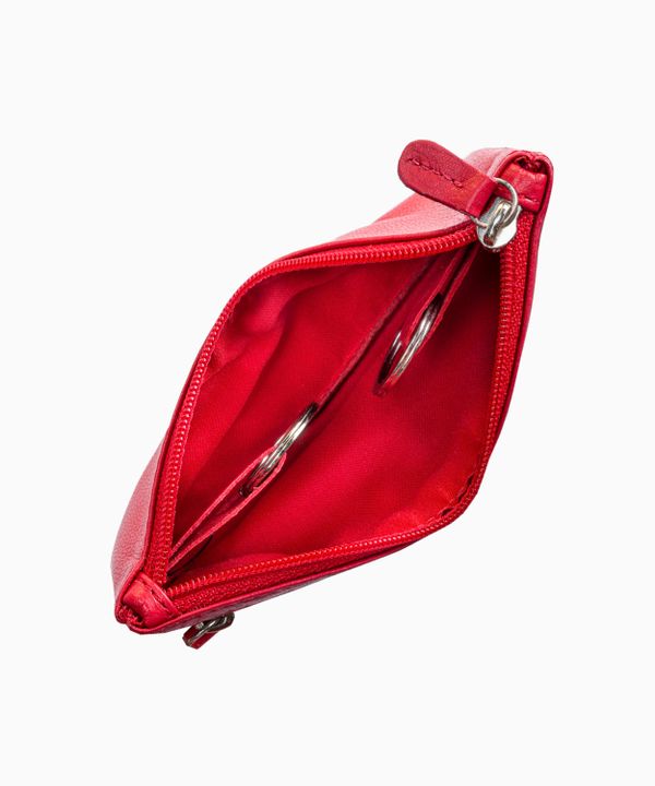 Czerwone skórzane etui na klucze