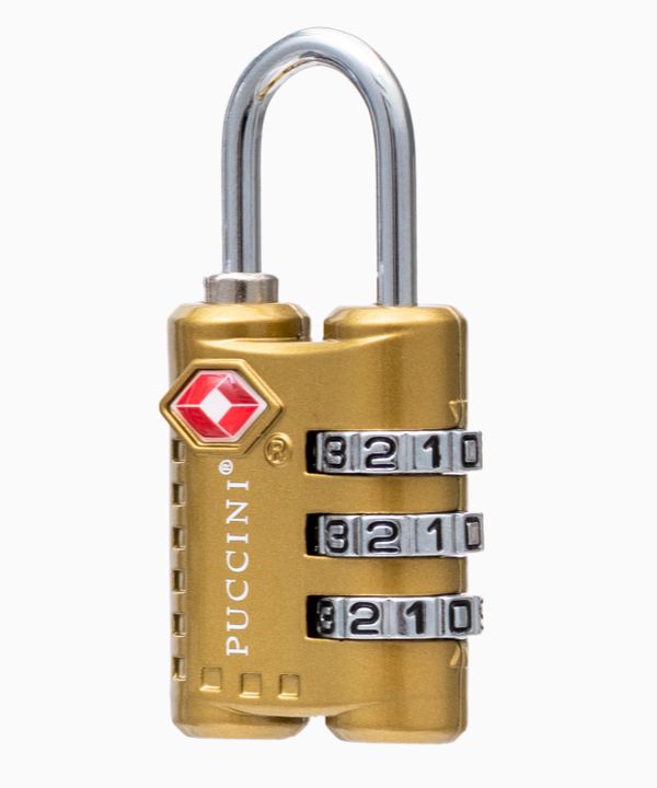 Kłódka do bagażu z zamkiem szyfrowym TSA złota