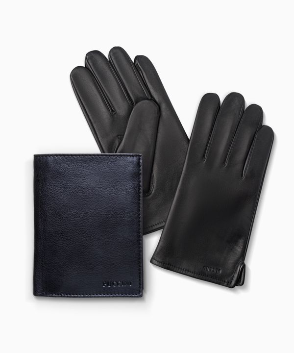 Zestaw prezentowy rękawiczki skórzane roz. XL + portfel męski