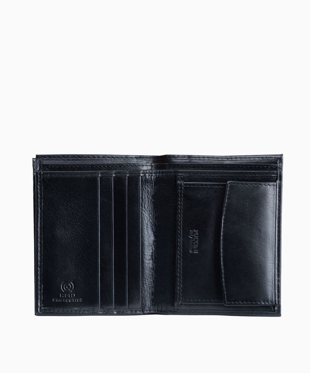 Elegancki czarny skórzany portfel męski