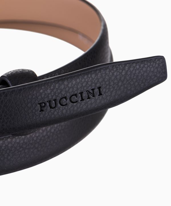 Wąski czarny pasek damski ze skóry naturalnej rozmiar m