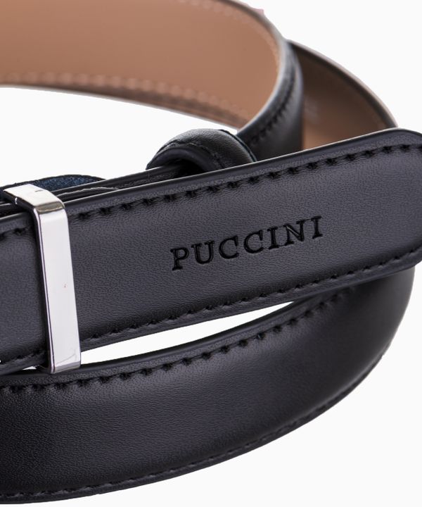 Czarny wąski pasek damski ze skóry naturalnej rozmiar m