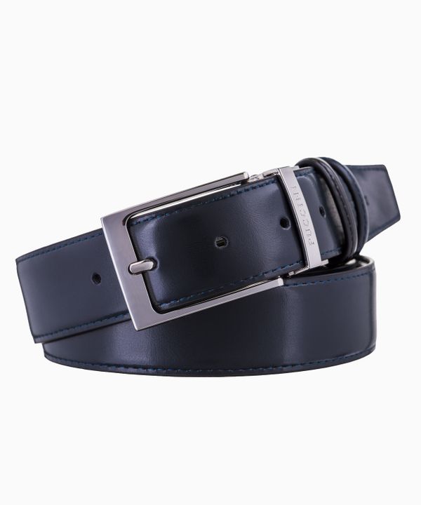 Czarno niebieski dwustronny pasek męski skórzany rozmiar l