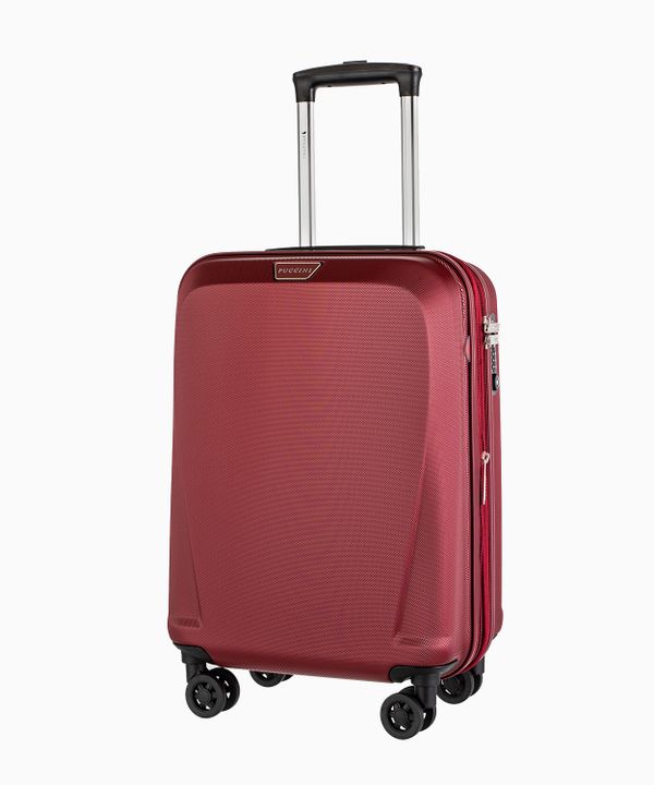 Bordowa walizka kabinowa z poszerzeniem
