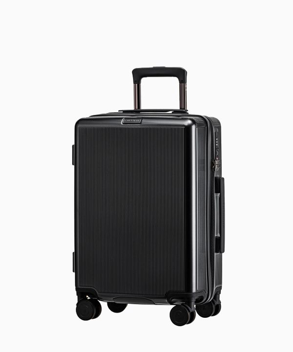 Żebrowana walizka kabinowa czarna