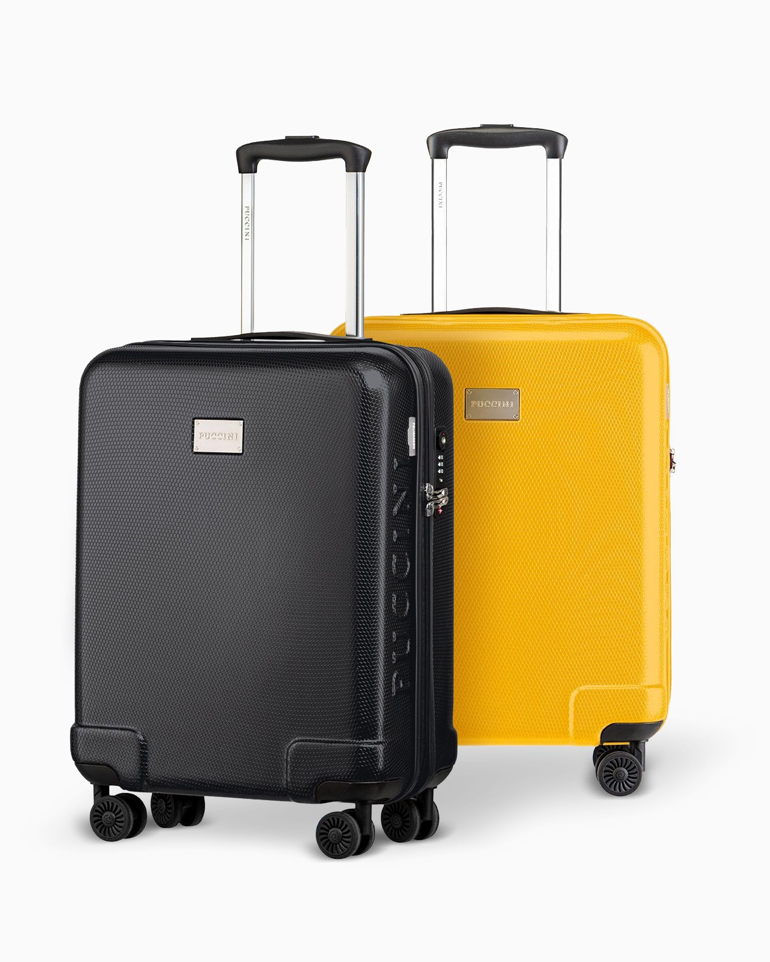 Zestaw walizek kabinowych z poliwęglanu antracytowa + żółta