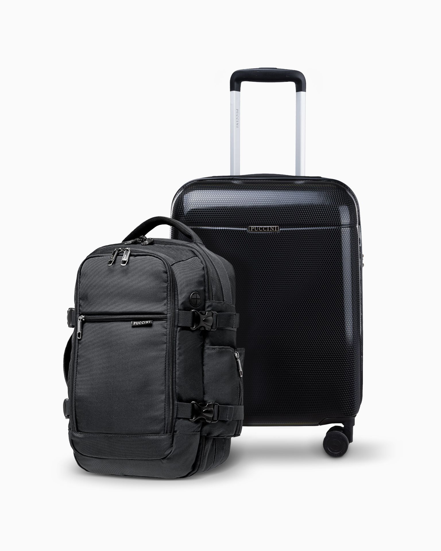 Zestaw kabinowa walizka + plecak wielofunkcyjny do samolotu czarny