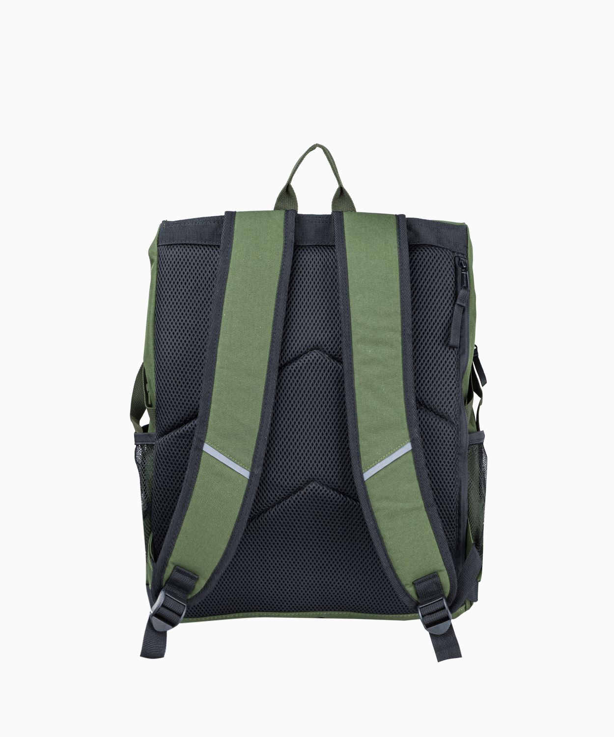 Duży zielony plecak z kieszeniami