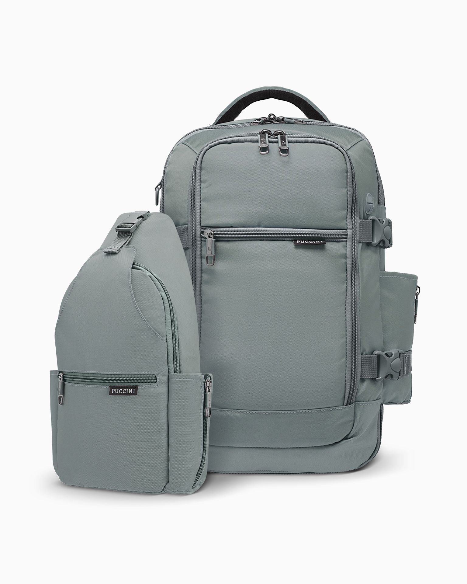 Zestaw plecak wielofunkcyjny do samolotu + sling bag zielony