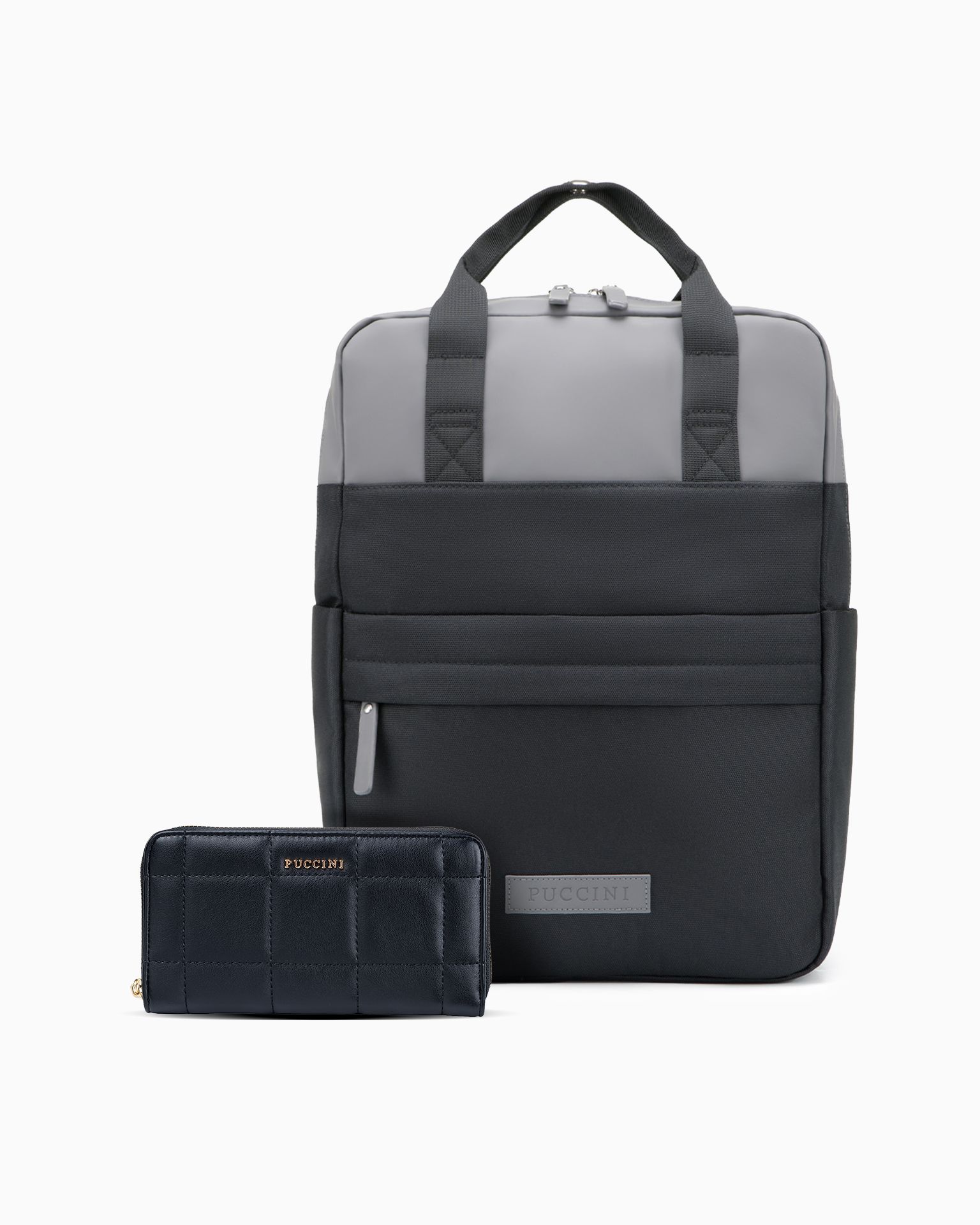 Zestaw portfel damski + plecak czarny