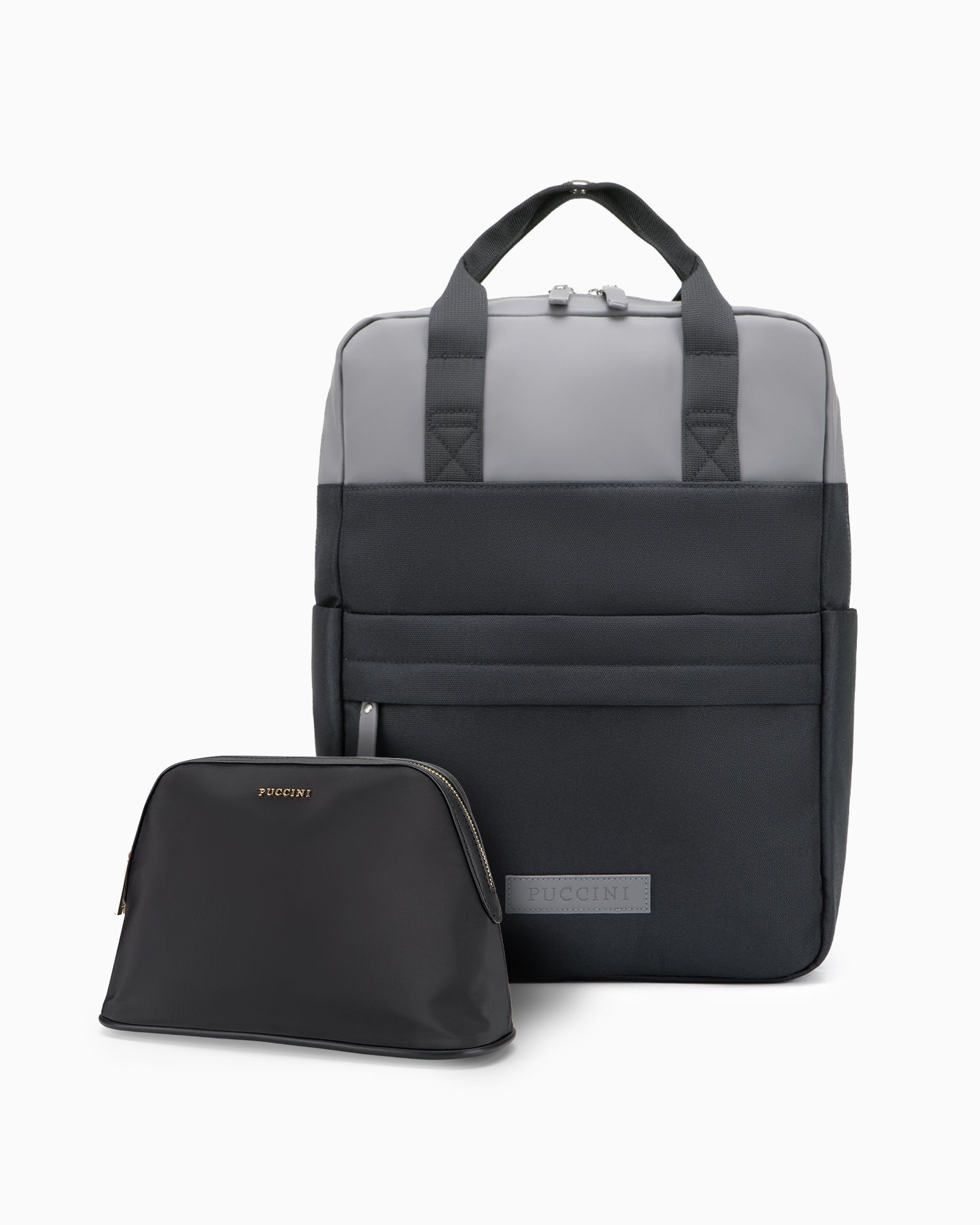 Zestaw kosmetyczka damska + plecak miejski czarny