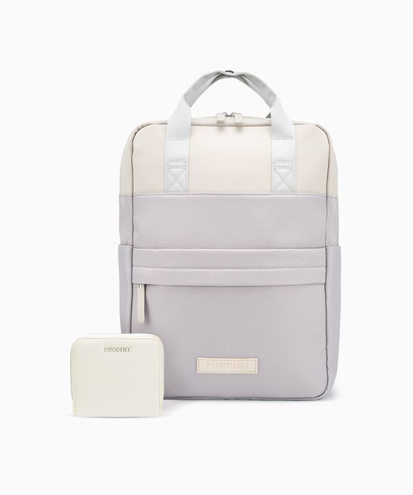 Zestaw portfel damski + plecak jasnofioletowy