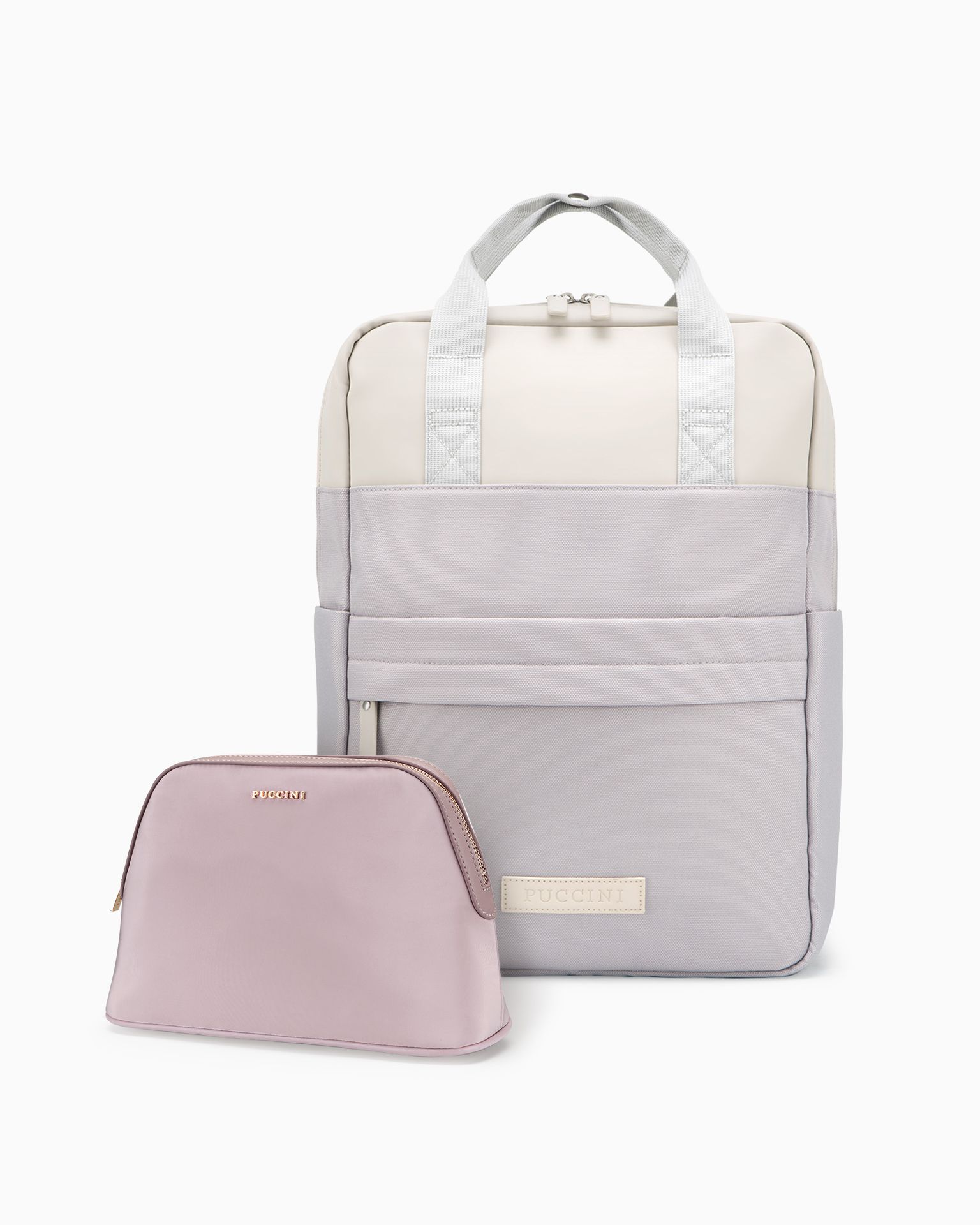 Zestaw kosmetyczka damska + plecak miejski fioletowy