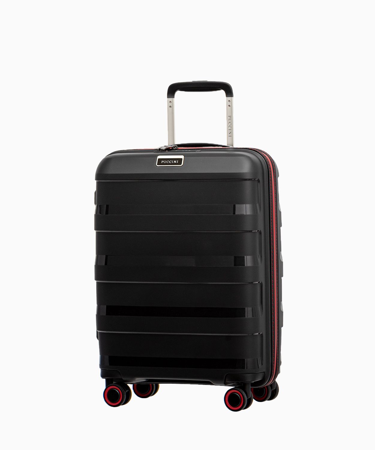 Czarna walizka kabinowa z wodoodpornym zamkiem