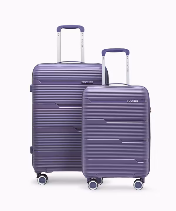 Zestaw walizka średnia + walizka kabinowa z polipropylenu fioletowy