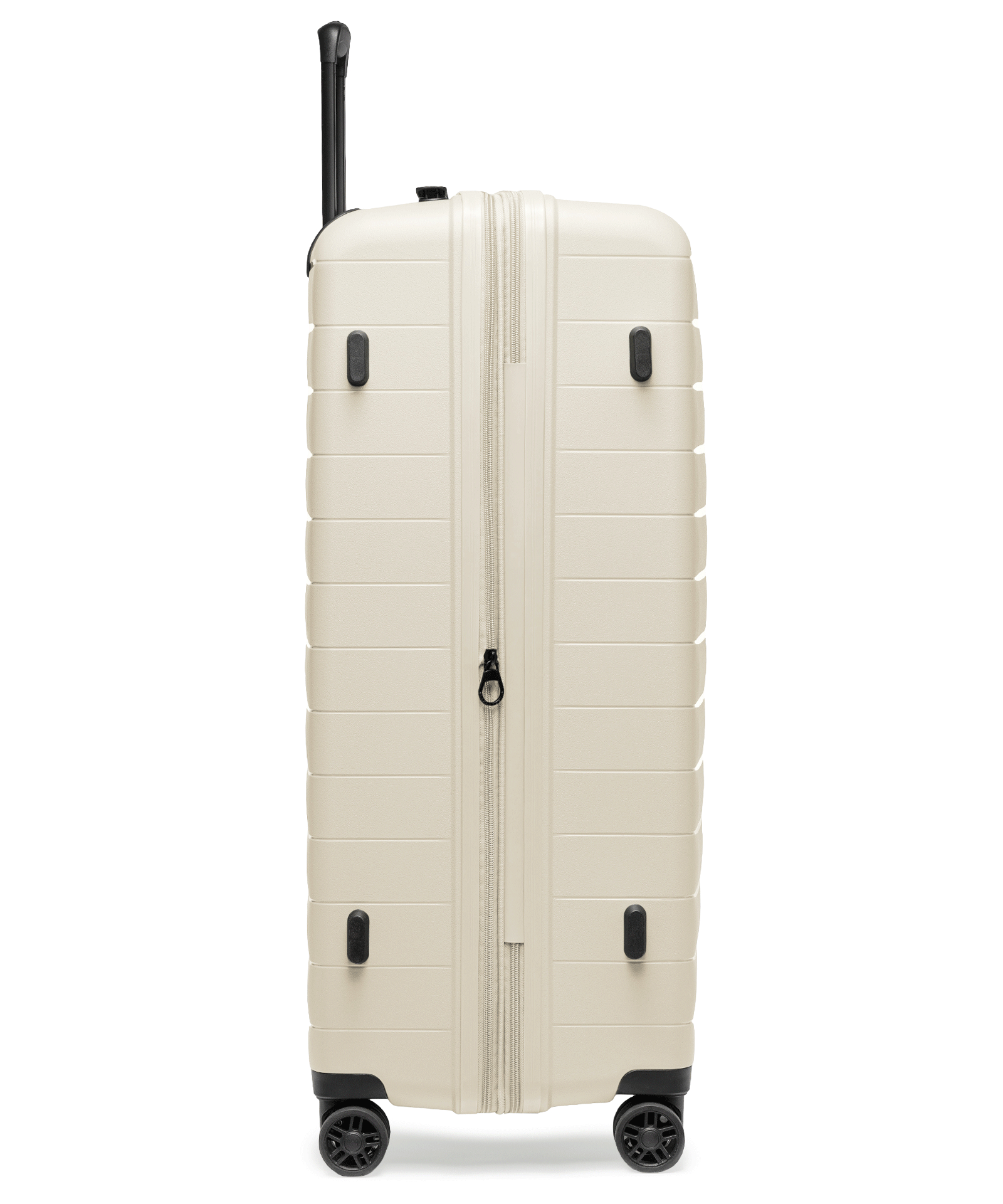 Walizka średnia z poszerzeniem z polipropylenu biała