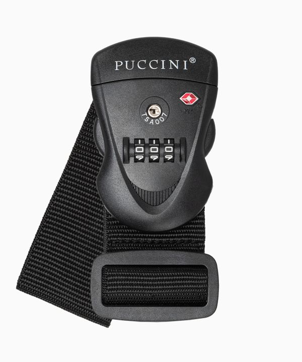 Pas zabezpieczający bagaż z szyfrem TSA czarny