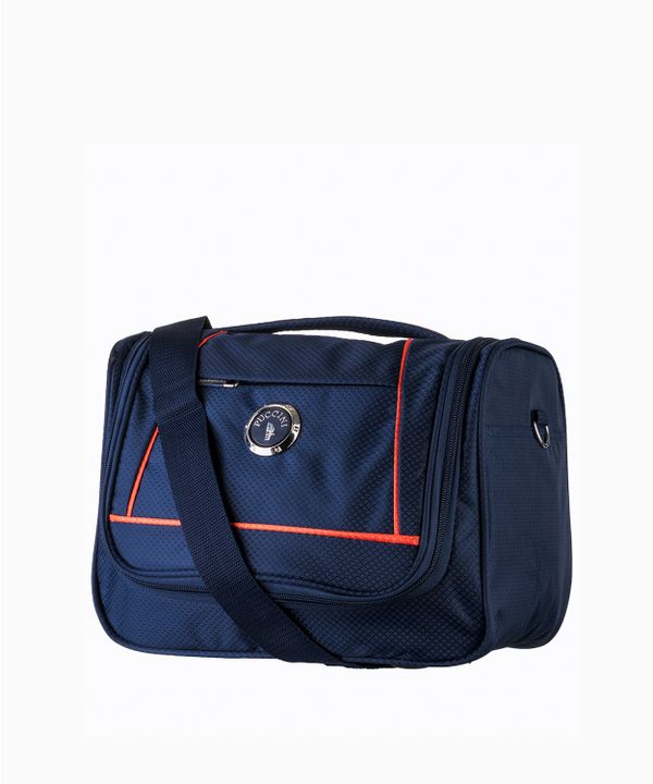 Miękki materiałowy kuferek podróżny z haczykiem