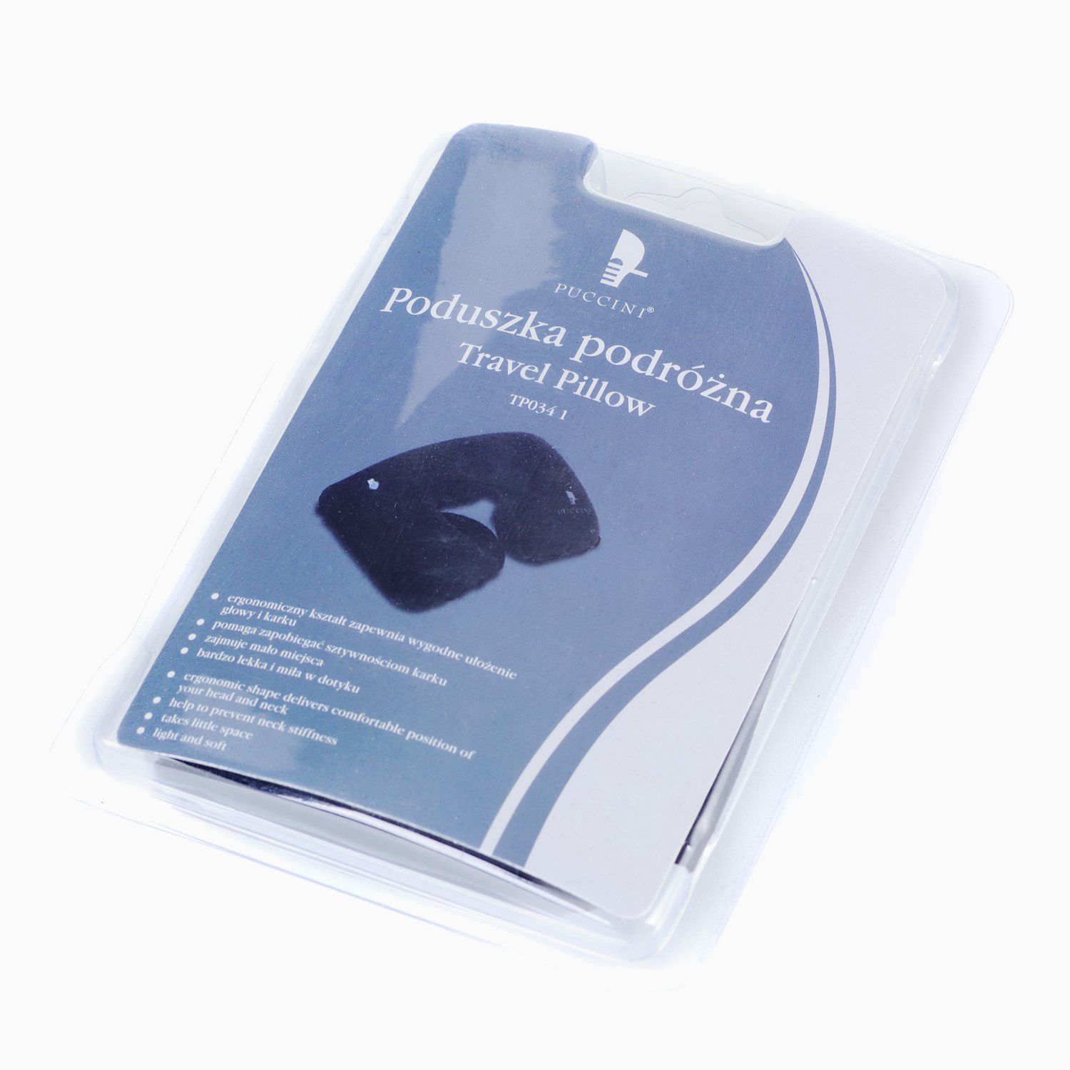 Zagłówek turystyczny dmuchany czarny