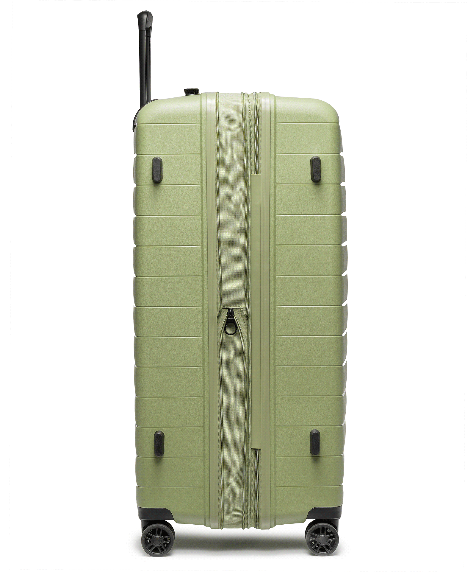 Walizka średnia z poszerzeniem z polipropylenu zielona