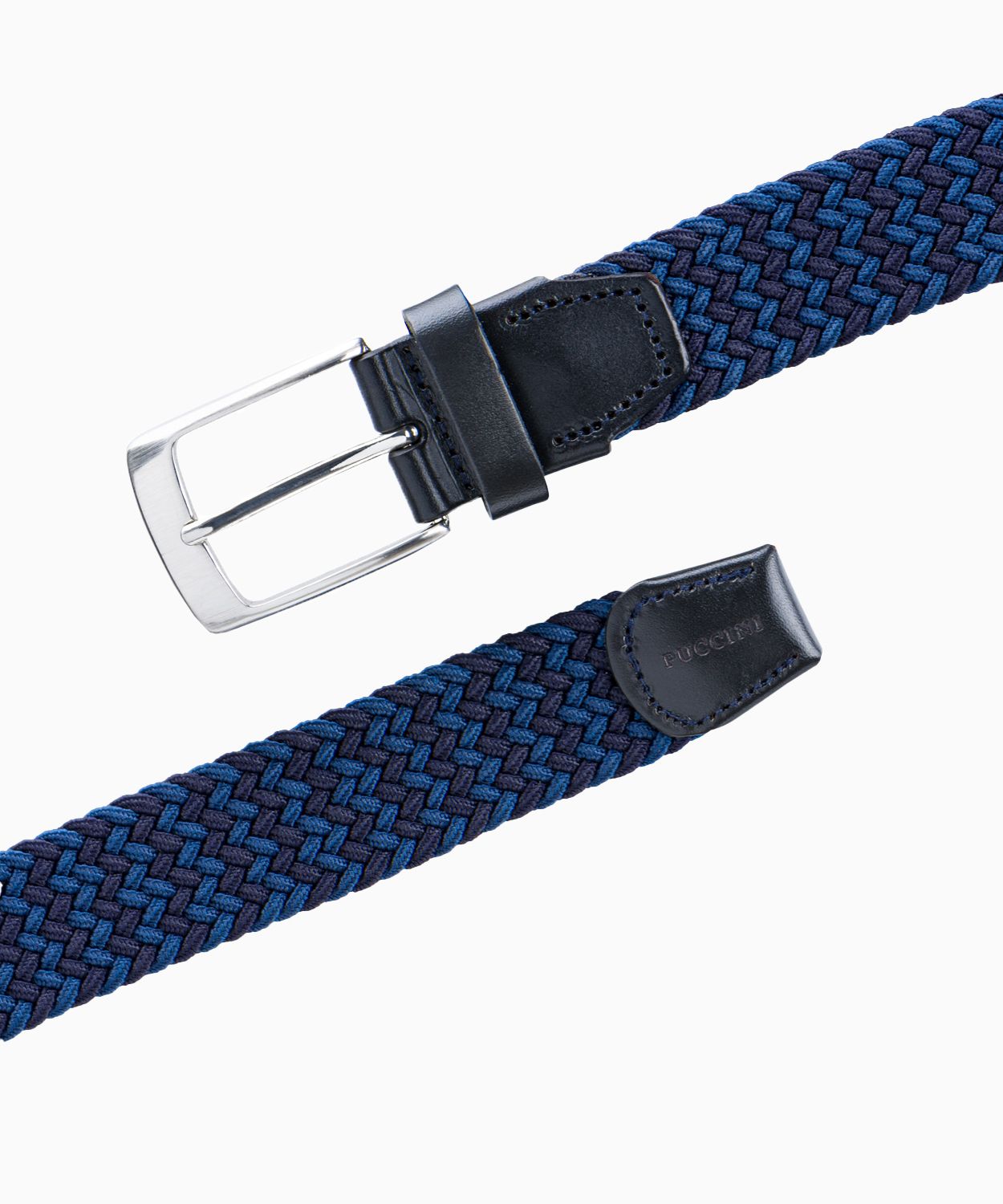 Granatowo niebieski elastyczny pasek męski rozmiar m