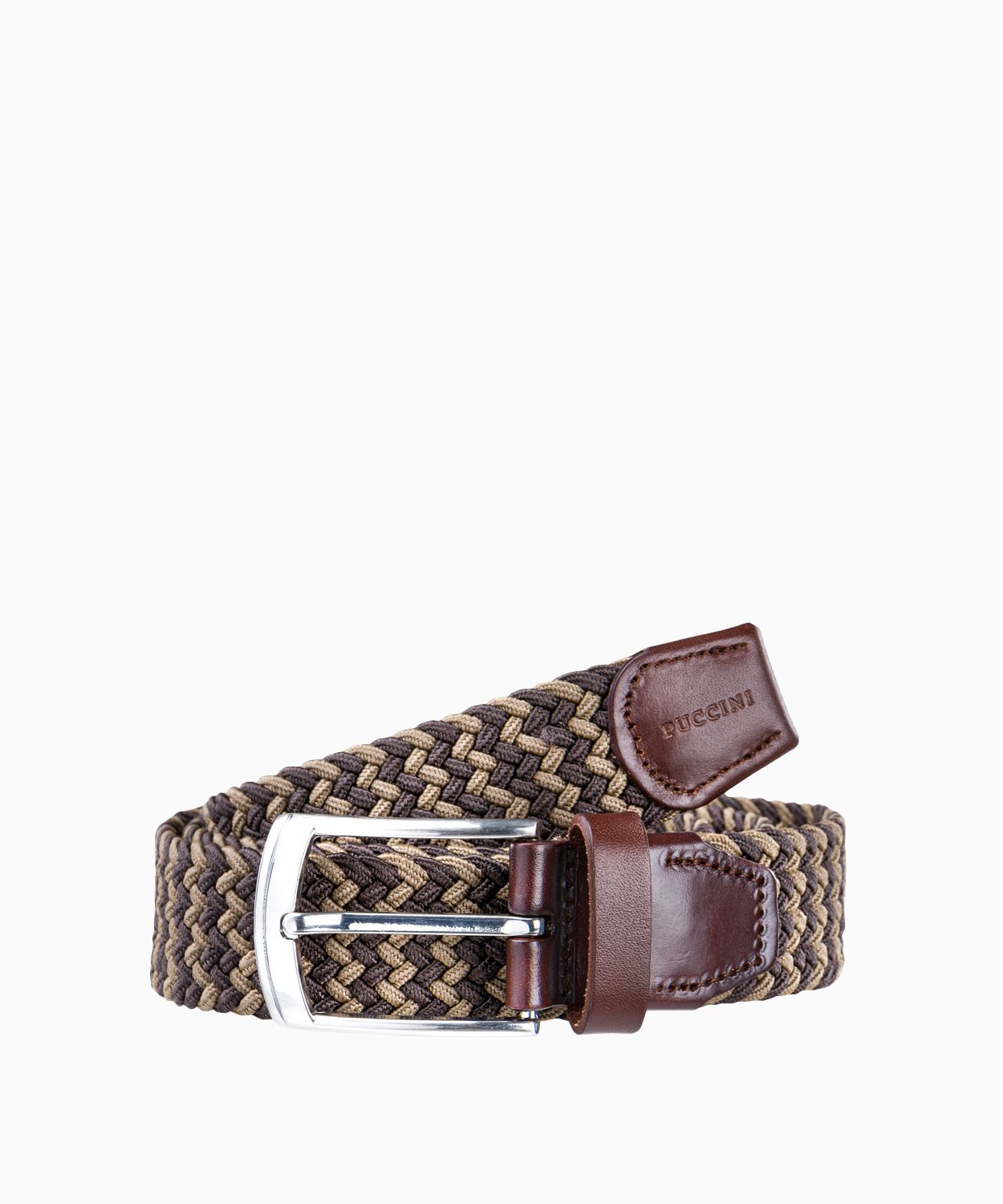 Brązowy elastyczny pasek męski rozmiar l