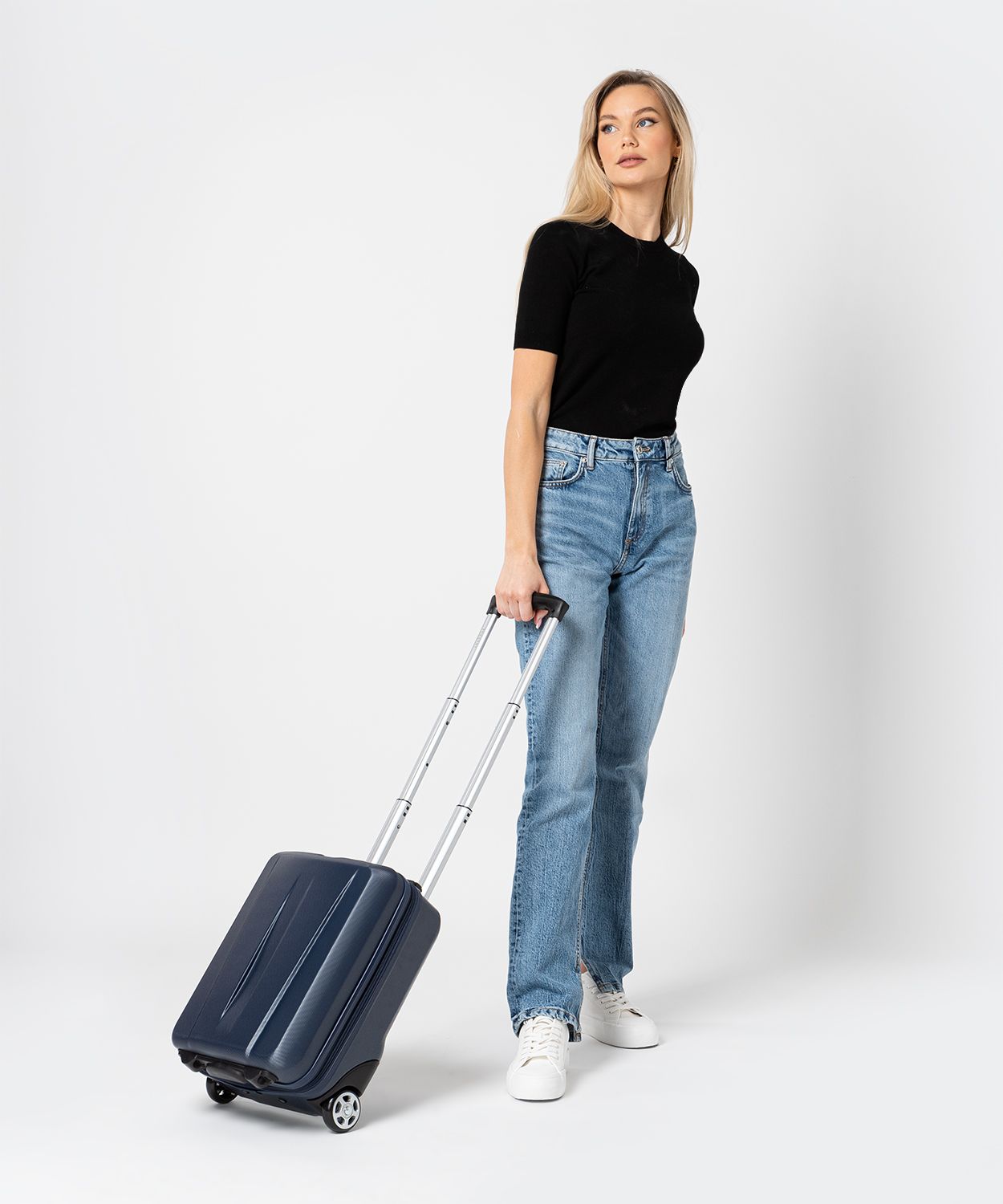 Granatowa mini walizka kabinowa