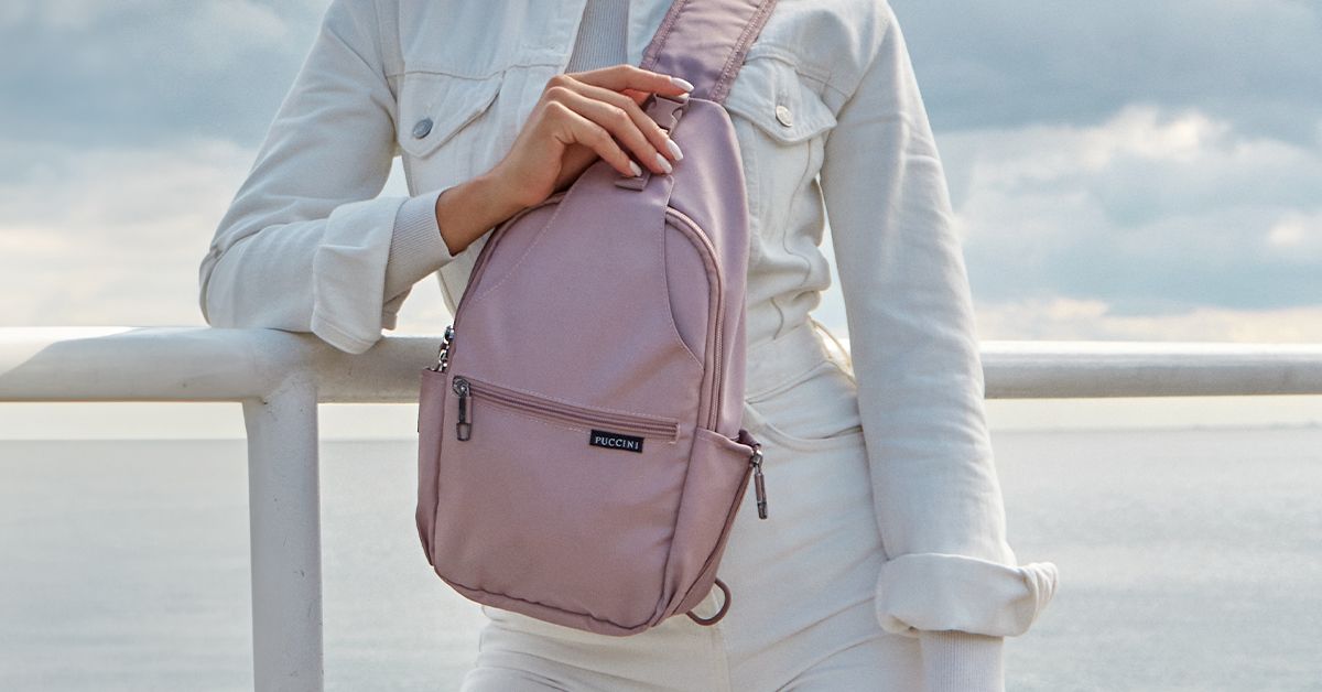 sling bag - różowy plecak na jednej szelce