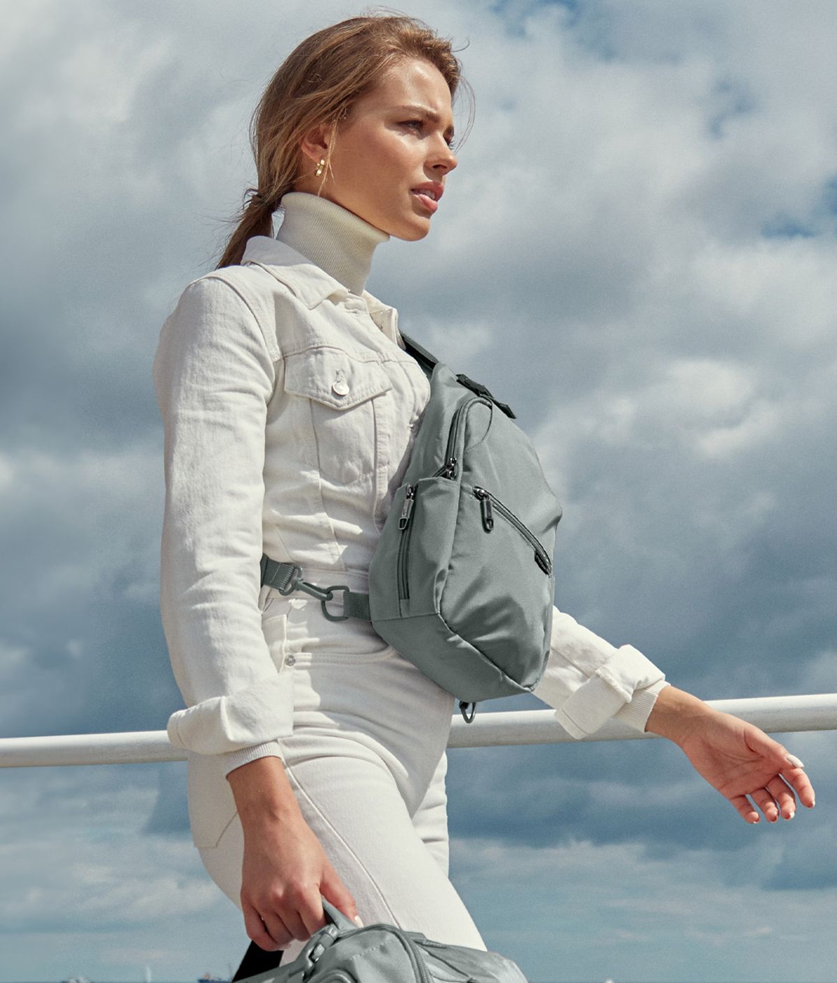 plecak na jednej szelce - zielony sling bag